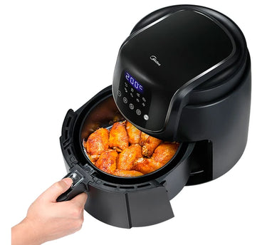 Freidora sin Aceite MIDEA 1500W Capacidad 3.5L Panel Digital Tecnología Rapid Air DUALCYCLONE